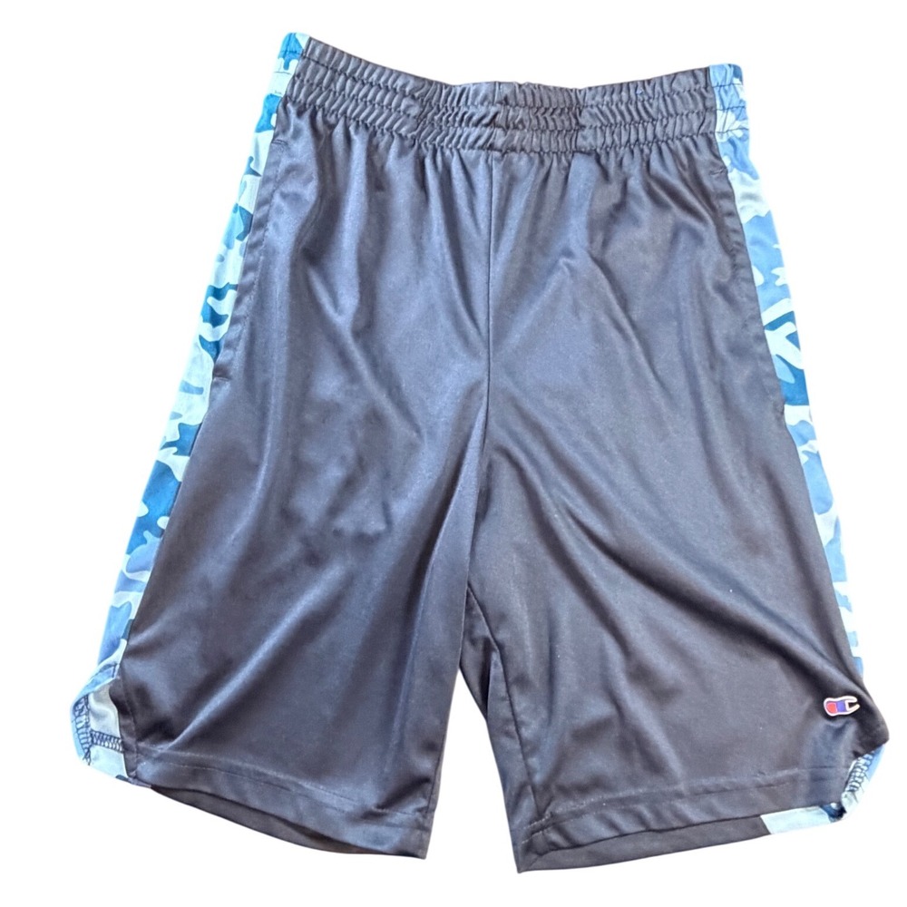 Champion Boys Navy Blue Camo Mesh Athletic Shorts Size 10/12 Medium Gym K3